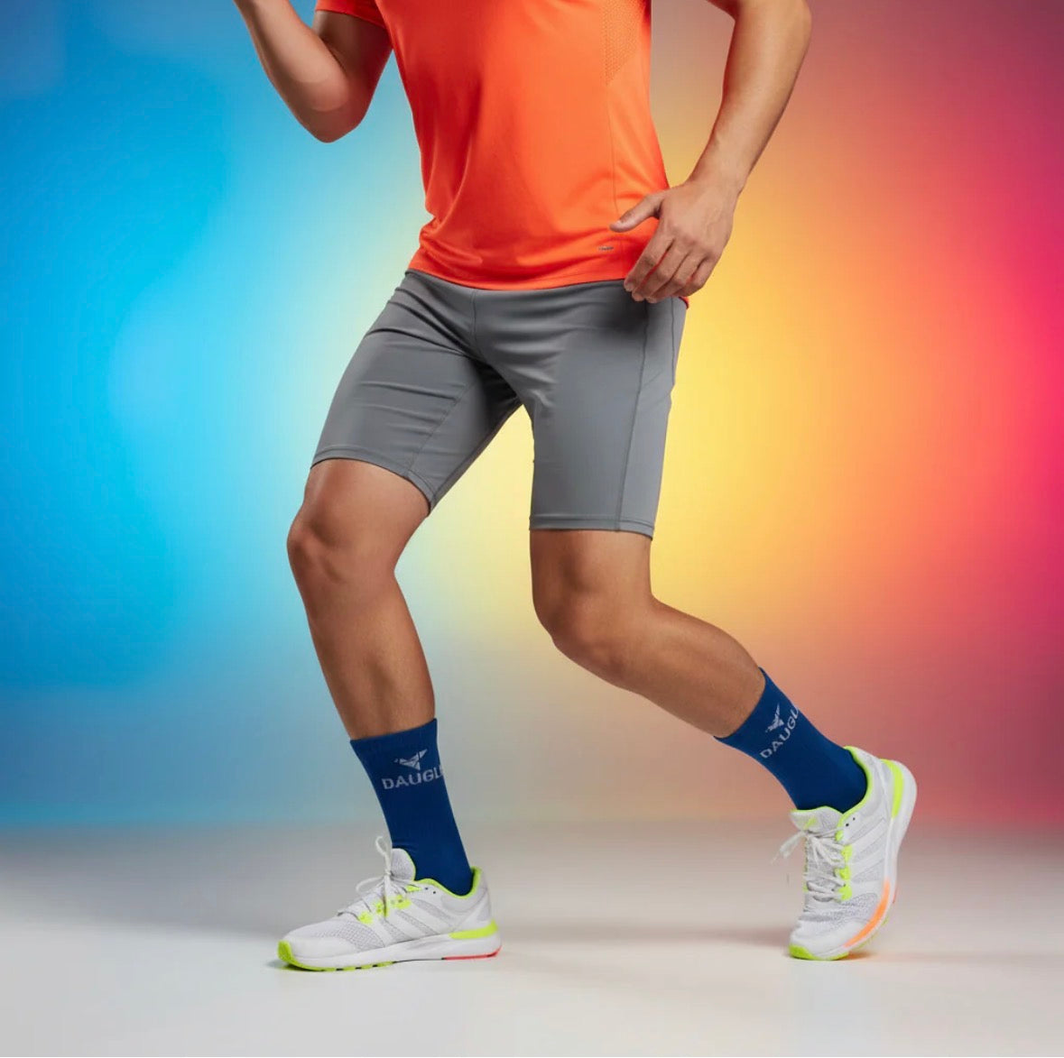 Daugle Performance Crew Socks – 2 Pack | Royal Blue & White