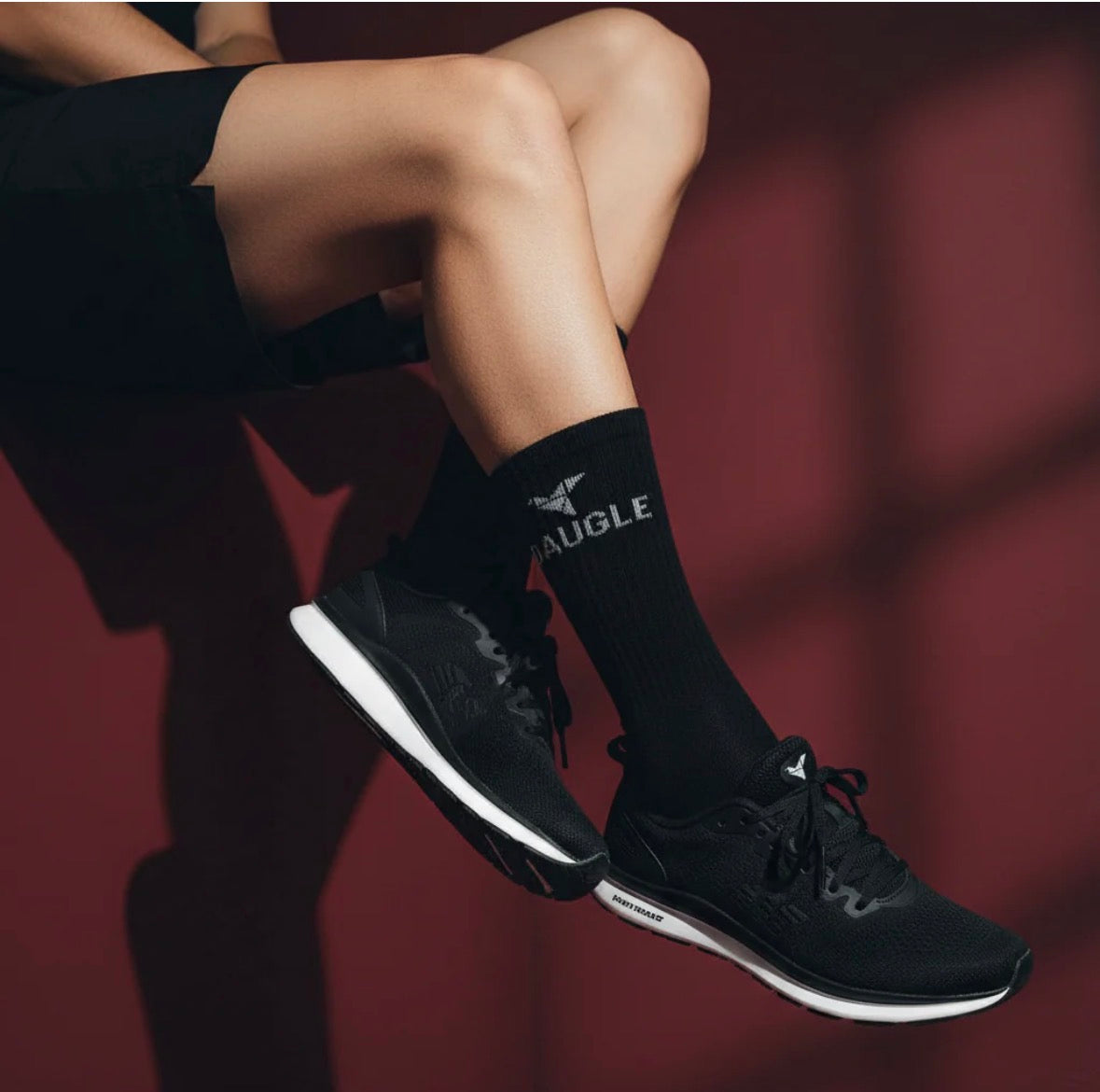 Daugle Performance Crew Socks – 2 Pack | Black