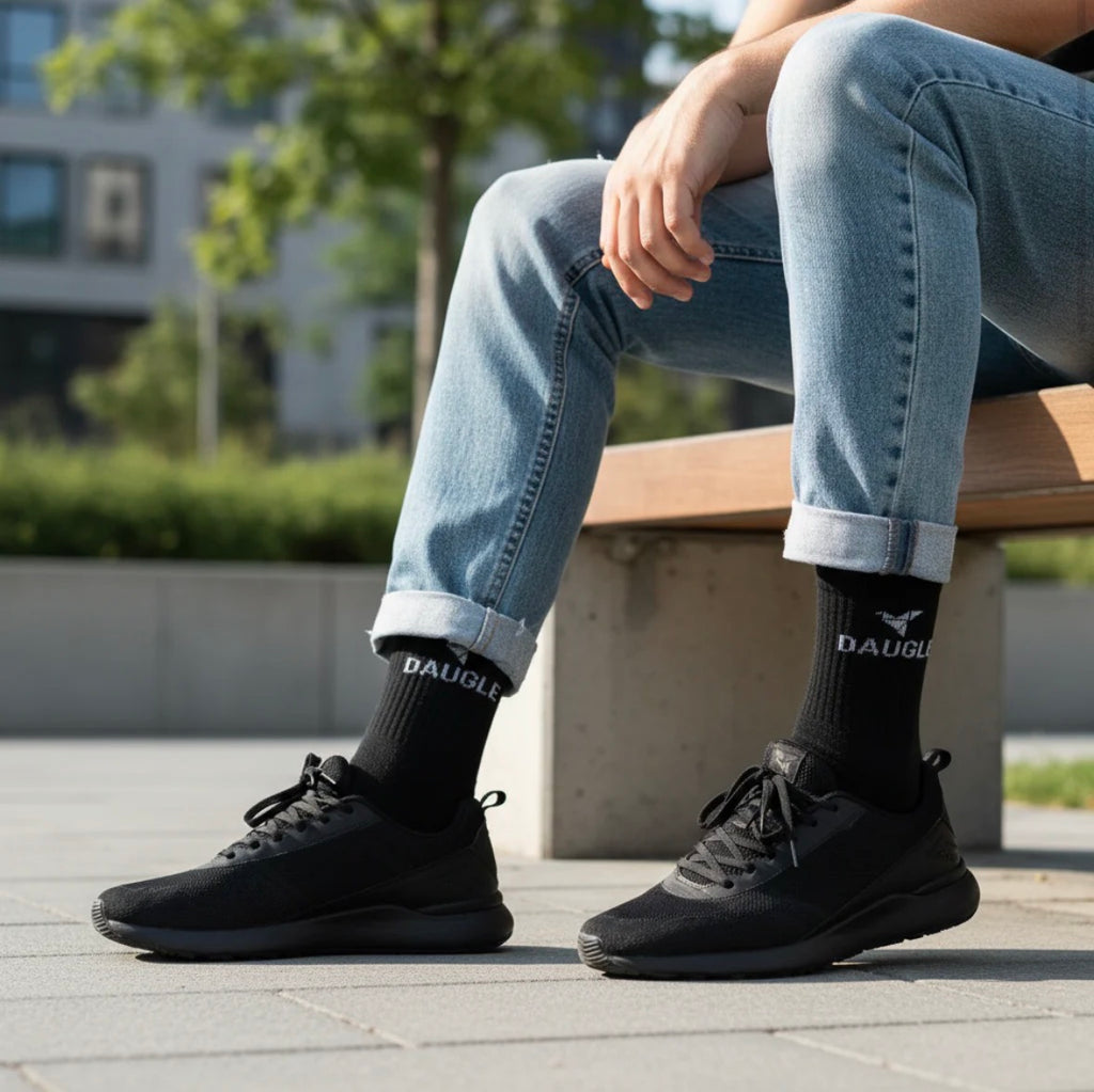 Daugle Performance Crew Socks – 2 Pack | Black