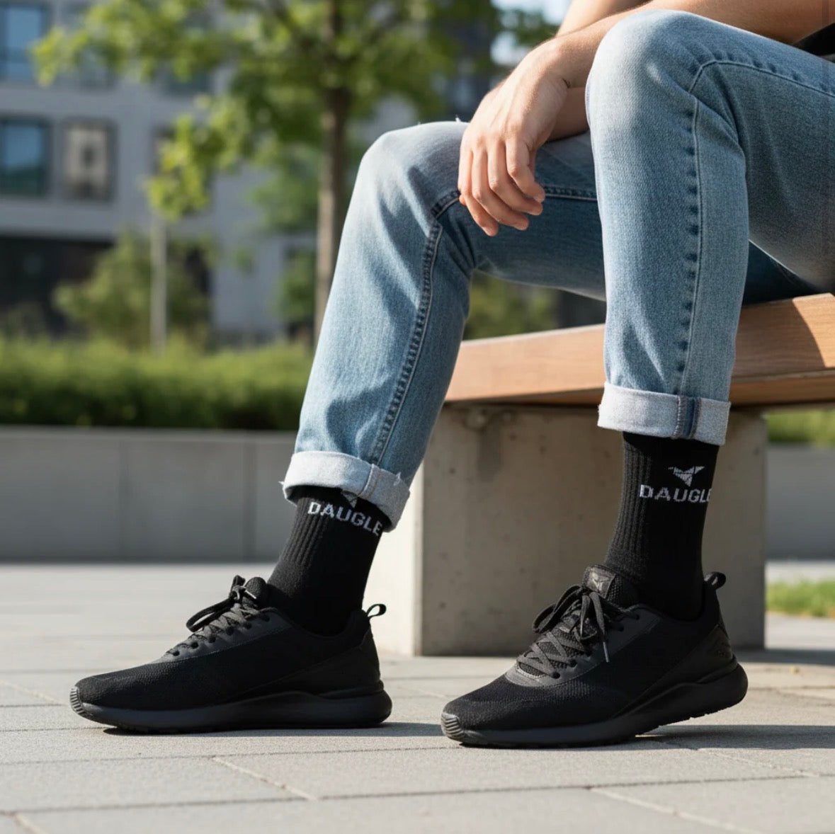 Daugle Performance Crew Socks – 2 Pack | Black