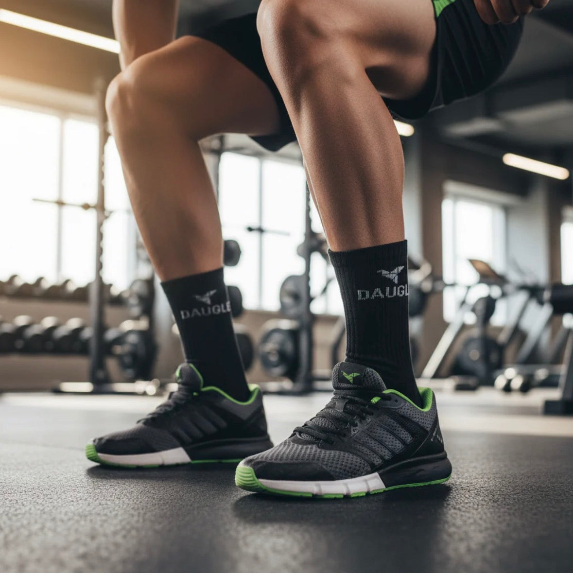 Daugle Performance Crew Socks – 2 Pack | Black