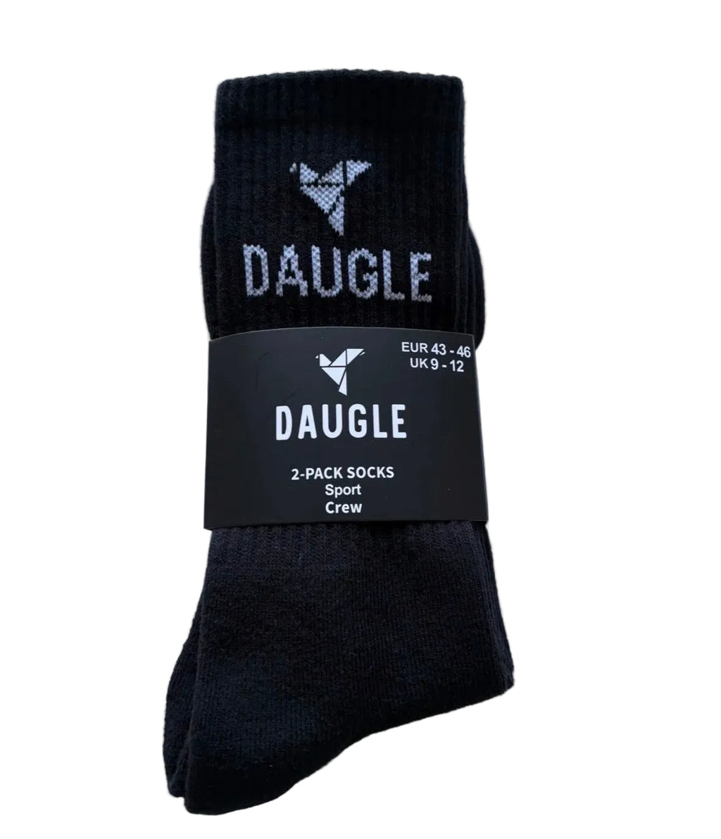 Daugle Performance Crew Socks – 2 Pack | Black