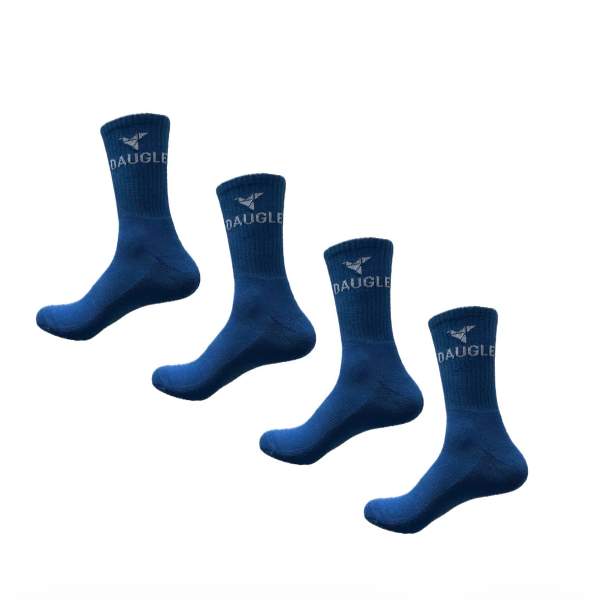 Daugle Performance Crew Socks – 2 Pack | Royal Blue & White