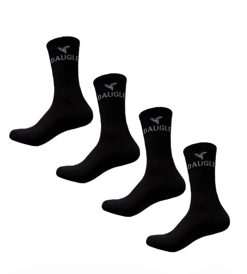 Daugle Performance Crew Socks – 2 Pack | Black