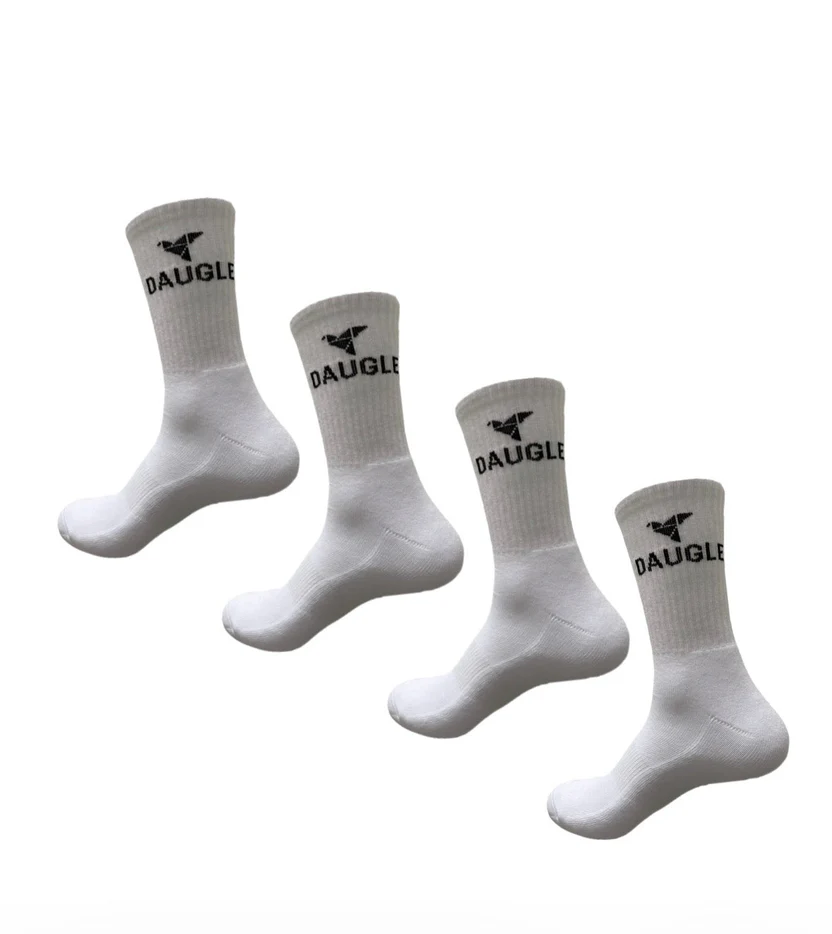 Daugle Performance Crew Socks – 2 Pack | White
