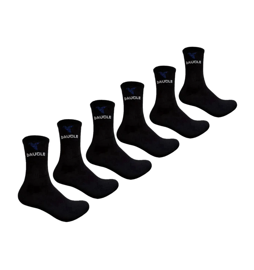 Daugle Performance Crew Socks – 3 Pack | Black & Blue