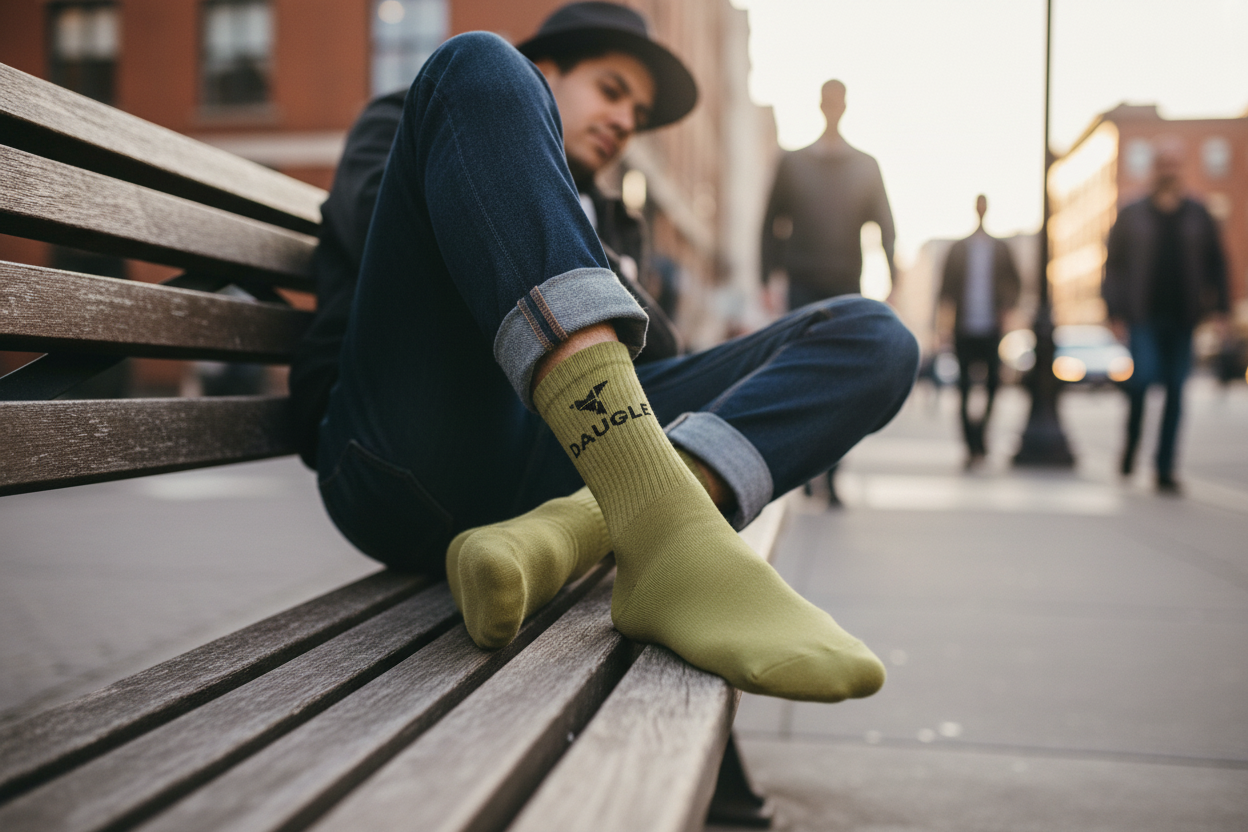 Olive Socks - Lifestyle